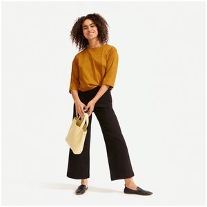 Everlane The Wide Leg Crop Pant Black 10